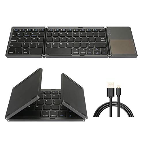 Foldable Bluetooth Keyboard, Tri- Folding Portable Wireless Keyboard