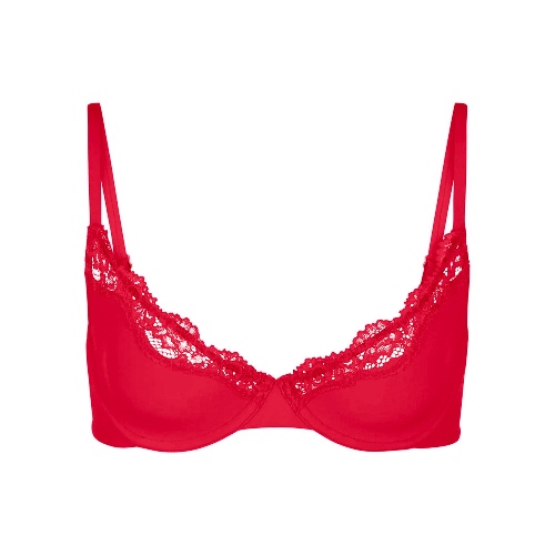 Skims- LACE UNLINED SCOOP BRA | CAYENNE 