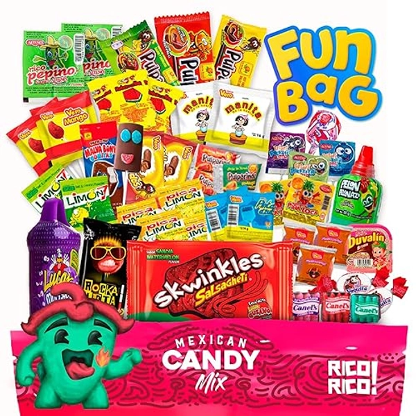RICO RICO Mexican Candy 100 pcs - Dulces Mexicanos Surtidos, Mexican Snacks, Mexican Candies, Sweet and Spicy Candy Assortment Mix by RICO RICO
