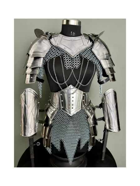 Medieval Knight Armor, Brave Lady Armor,Chainmail Armor, Cosplay Armor, Sca Armor, Larp Armor, Fantasy Armor, Gift for women.
