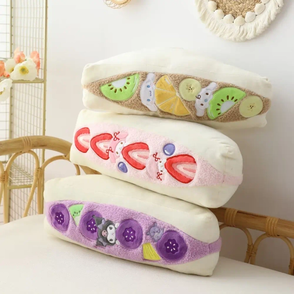 Kawaii Fruit Sandwich Plushies for Adorable Cuddly Fun