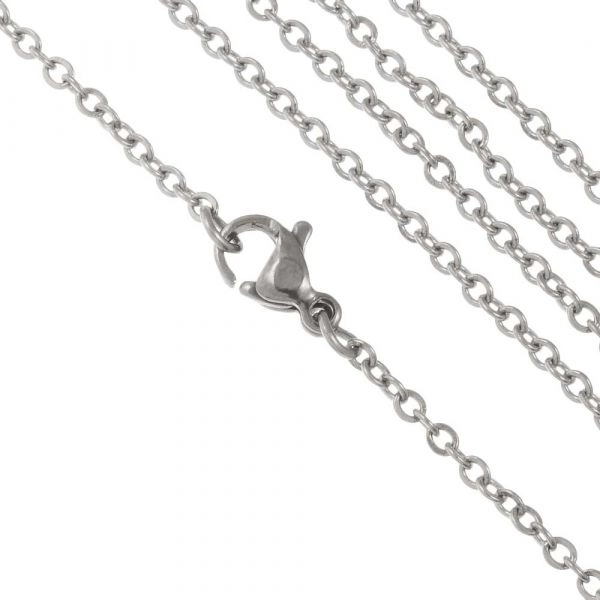 Stainless Steel Necklace (2.5 x 2 x 0.5 mm / 50 cm) 10pcs