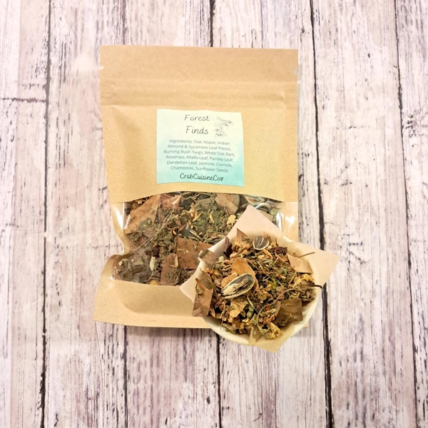 Forest Finds - Foraging Mix for Hermit Crabs - Hermit Crab Food - Leaf Litter Mix - Crabcuisineco