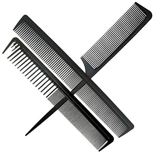 Hair Combs - Fine Teeth Hair Dressing Comb and Teasing Comb for Men and Women - 3 Piece Comb
