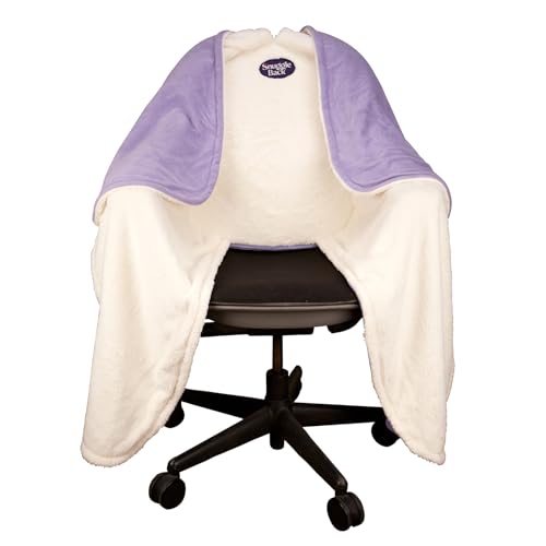 The Original Office Chair Blanket by SnuggleBack; Cozy Comfy Office Desk Chair Wrap Attaches for Convenient Heat and Hands-Free. Stay Warm In The Winter or Summer. Sherpa Fur Lining - Lavender