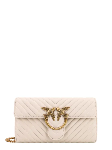 Matelassé leather wallet with Love Birds buckle