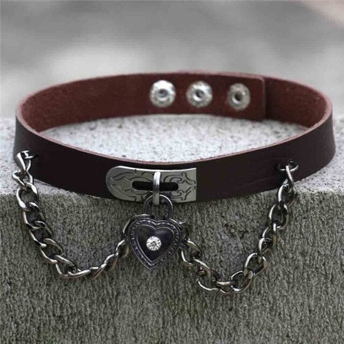 Victorian Locket Choker - Dark Brown