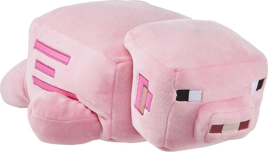 Mattel Minecraft Plush Pig 12-inch Stuffed Animal Figure, Floppy Soft Doll Inspired by Video Game Character, Collectible Toy - 12 inches - Pig - Animal Figure