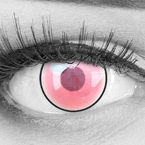 Farbige Kontaktlinsen 1 Paar pinke Demon Nezuko Pink Ring Anime Manga - STARK DECKEND - Heroes Of Cosplay - Jahreslinsen für Kostüme Cosplays Halloween mit gratis Linsenbehälter - Ohne Stärke - 2 stück (1er Pack)