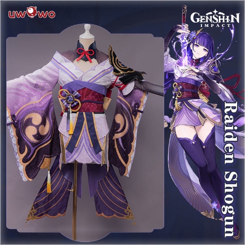 【In Stock】Uwowo Game Genshin Impact Inazuma Baal Raiden Shogun Cosplay Costume | M