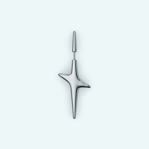 Mini Pierced Star Earring - Silver / Pair