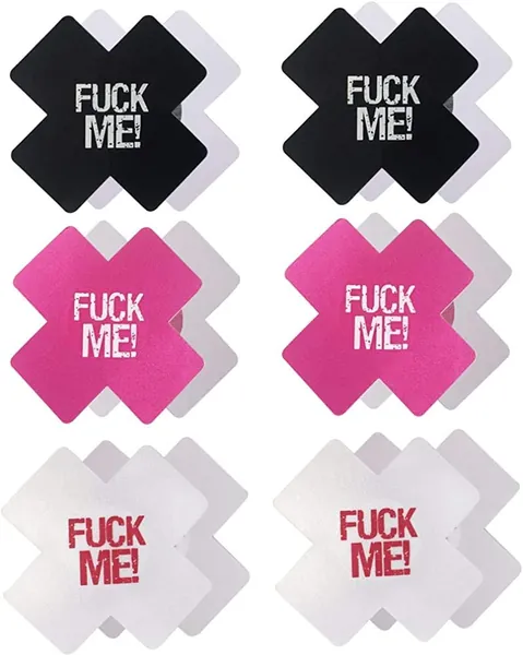 Creamlin 6 Paare Nippelabdeckung Pasteten Corss Nippelabdeckung Krankenschwester Aufkleber auf BH Brustpasteten Einwegpasteten-Set - 