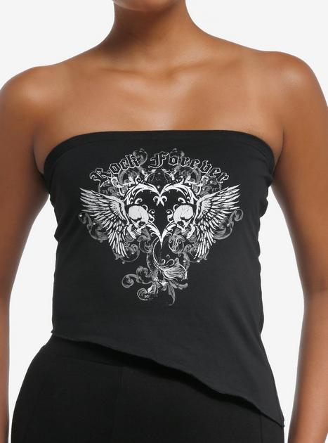 Rock Forever Rhinestone Asymmetrical Girls Tube Top | Hot Topic