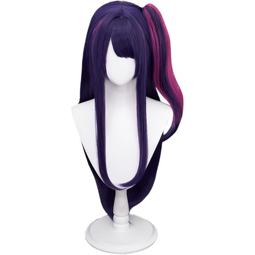 【Ready For Ship】DokiDoki  Anime  Oshi no Ko Cosplay Hoshino Ai Wig/ Fake Eyelashes Women Long Straight Purple Pink Wig | Wig Only-Ready For Ship