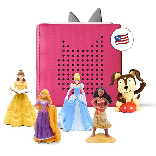 Toniebox Disney Princess Bundle | Screen-free Interactive Sound, Music, Story Player for Education, Play, and Bedtime, Kids Toddlers Boys Girls 3+, Pink - Pink