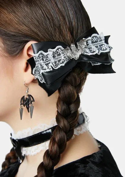 Night School Bat Hair Bow