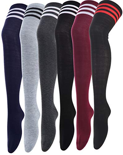CISMARK Thigh High Striped Over the Knee Socks Long Knee High Socks for Women - One Size - 63gjw-1
