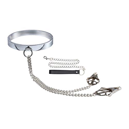 Adavidsource Stainless Steel Necklace Decoration Unisex Necklace Metal Choker Short Collar Fashion Choker - 006L-1-Diameter:14.5cm
