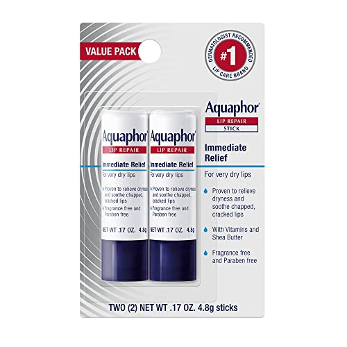 Aquaphor Lip Repair Stick, Lip Protectant, Moisturizing Lip Balm Multipack, 2 Count (Pack of 1) - 0.17 Ounce 2 Count (Pack of 1) - 0.17