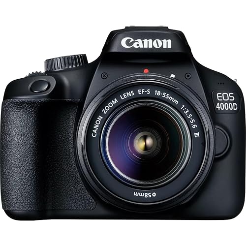 Canon EOS 4000D DSLR Camera and EF-S 18-55 mm f/3.5-5.6 III Lens - Black - Body + 18-55mm Lens