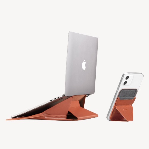 Urban Commuter Set - Laptop Sleeve & Snap-on Phone Stand by MOFT - Brown Set / 16”