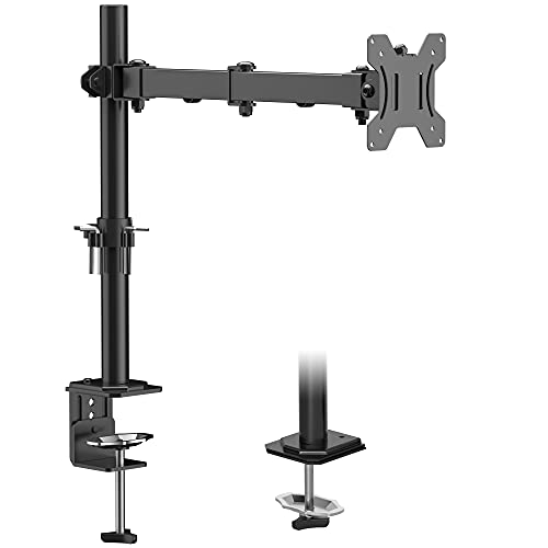 BONTEC Support Ecran PC Support Moniteur pour Écrans LCD LED de 13 à 32 Pouces, Bras de Moniteur à Rotation Pivotante et Inclinable, Réglable en Hauteur, Support Moniteur jusqu'à 8 kg, VESA 75/100