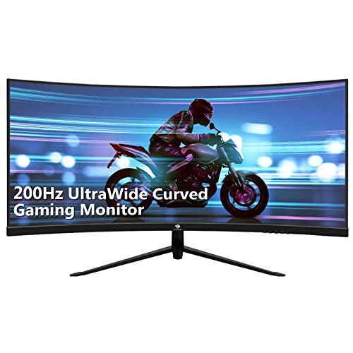 Z-Edge Ecran PC Gamer Incurvé 30'' 200 Hz, 1ms MPRT, 2560x1080, FreeSync, Moniteur Gaming Ultra-large 21:9 Avec HDMI Câble, Inclinaison Réglable,1500R, 300cd/m², 2* HDMI2.0 &DP1.2, RGB, VESA 100*100mm - 30'' 200Hz