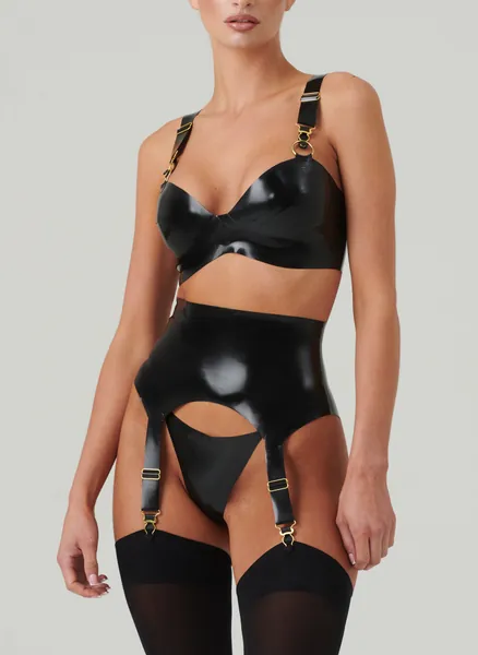 Latex Dynasty Lingerie Set | M / Black