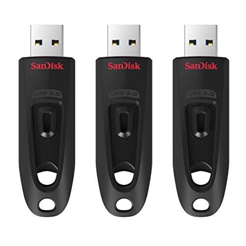SanDisk 32GB 3-Pack Ultra USB 3.0 Flash Drive 32GB (Pack of 3) - SDCZ48-032G-GAM46T, Black - 32GB (3-Pack)
