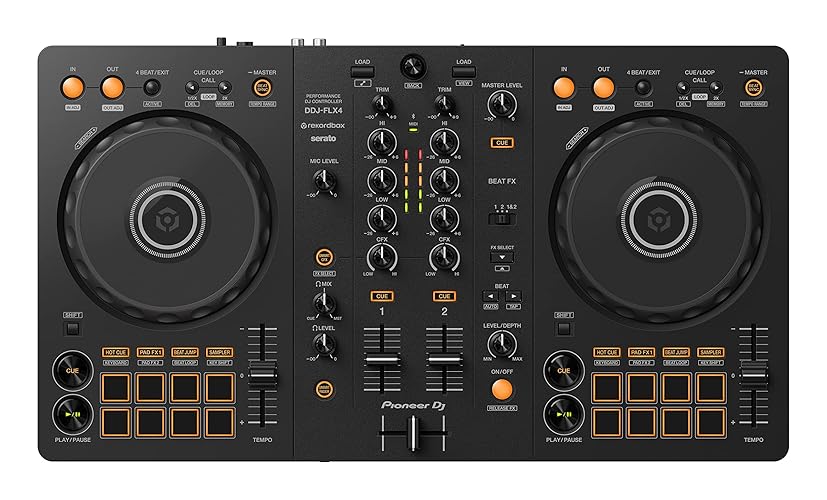 Pioneer DJ DDJ-FLX4 2-deck rekordbox and Serato DJ Controller - Graphite