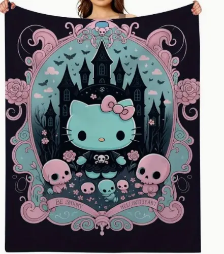     gothic halloween flannel blanket soft - Temu