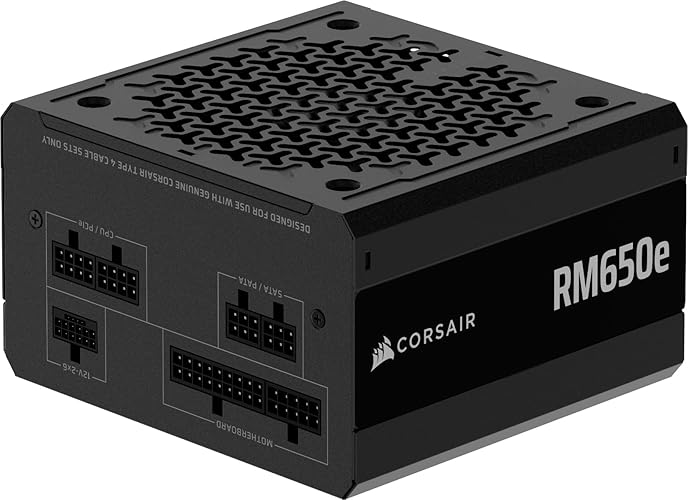 CORSAIR RM650e (2025) Fully Modular Low-Noise ATX Power Supply with 12V-2x6 Cable – ATX 3.1 & PCIe 5.1 Compliant, Cybenetics Gold Efficiency, 105°C-Rated Capacitors, Modern Standby Mode – Black - RMe (2025) ATX 3.1, PCIe 5.1 - 650 Watts