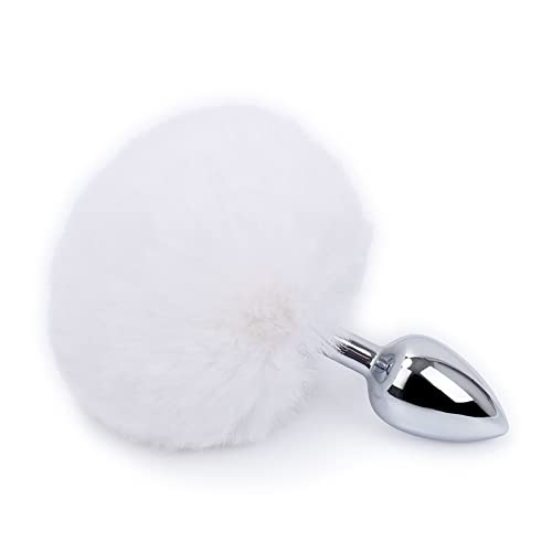 BeHorny Fluffy Bunny Tail Butt Plug, White