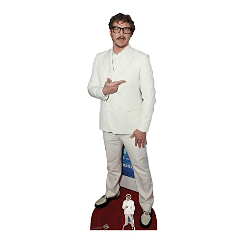 Star Cutouts CS1066 Pedro Pascal White Suit Lifesize Cardboard Cutout With Mini - Pedro Pascal White Suit
