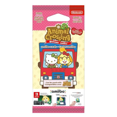 NINTENDO FRANCE SARL Animal Crossing: New Leaf - Welcome Pack Sanrio - Amiibo 6 Card (Multi), Black, 2003266 - Single