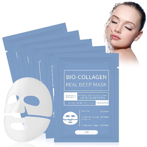 5 Pcs Biodance Collagen Mask, Bio-Collagen Real Deep Mask, Bio-Collagen Mask Overnight, Bio Collagen Face Mask, Deep Moisturizing and Anti-Aging Facial Sheet Mask (A)