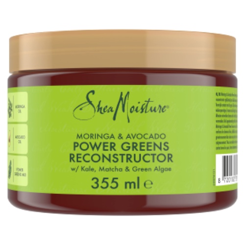 SheaMoisture Moringa & Avocado Power Greens Reconstructor Haarmasker, voor broos, dof, krullend haar 355 ml