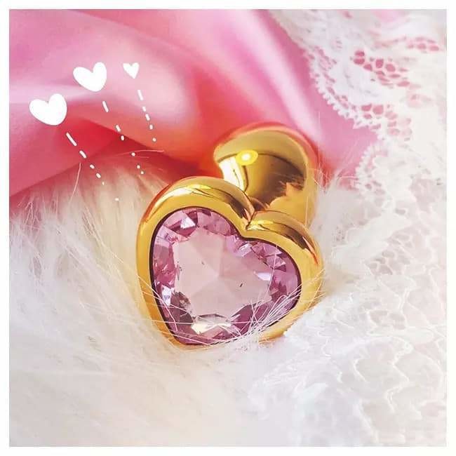 Golden Heart Plugs - Pink