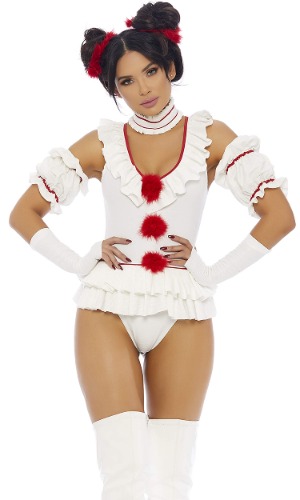 Sexy Movie Clown Character Costume - White Small/Medium