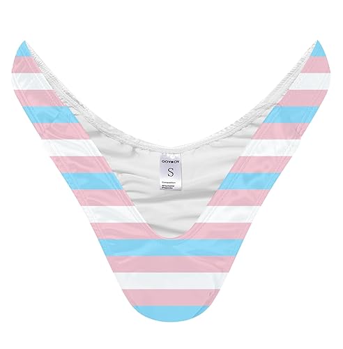 QOYDOY Thong Tucking Gaff Panties For Crossdressers Transgender Individuals Smooth Silky Hidden Gaff - 4X-Large - Stripe