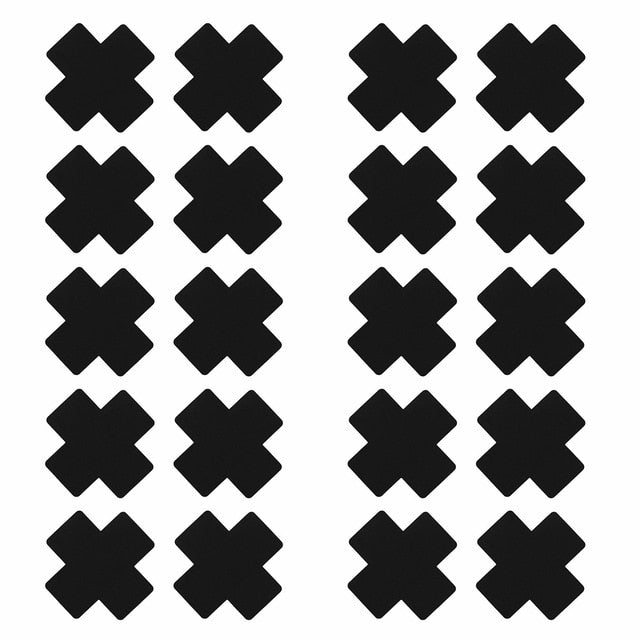 20 Pieces of Self-Adhesive Black Cross-Shaped Nipple Covers