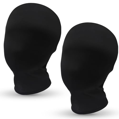 GLGHMH 2pcs Black White Full Face Mask, Morph Face Cover, Faceless Skin Masks Halloween Dress Up for Cosplay Halloween Party Costume Unisex Men Women - Masks-Black