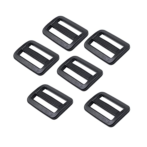 Baikeen Tri glide Slider,Strong Plastic Tri Glide Slides Adjustable Slide Buckle Strap sliders Adjusters for Backpack Belt Strap - 32mm(1.25") - 6pieces