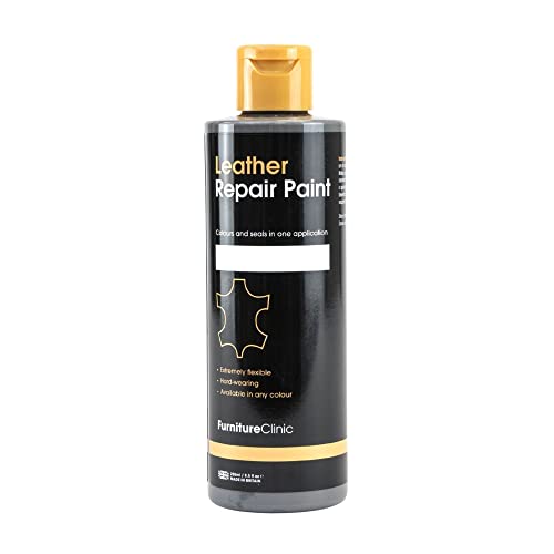 Furniture Clinic Leather Repair Paint & Dye | Self Seal Colourant for Quick and Easy Leather Repair | Suitable for Leather Sofas, Leather Car Seat, Shoes, Handbag, and More - Black, 50ml - Black - 50 ml