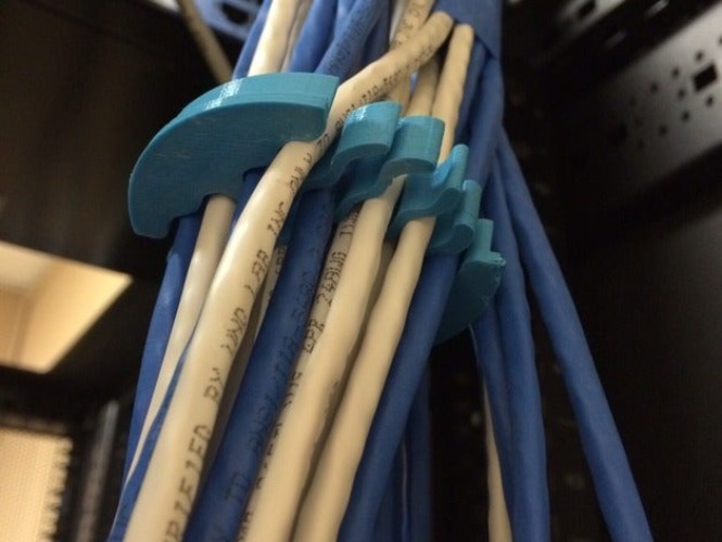 Ergonomic Network Cable Organizer | cat5 bundler | cat6 bundler | cat cable | organizer | cord organizer | wire organizer | Cat-7 |  RG-6 - Purple / Small