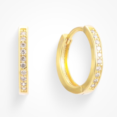 Eternity Earrings | Clear / Small / Gold