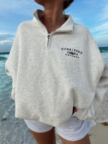 Salty Grey Quarter-Zip Sweatshirt | small / Salty Grey