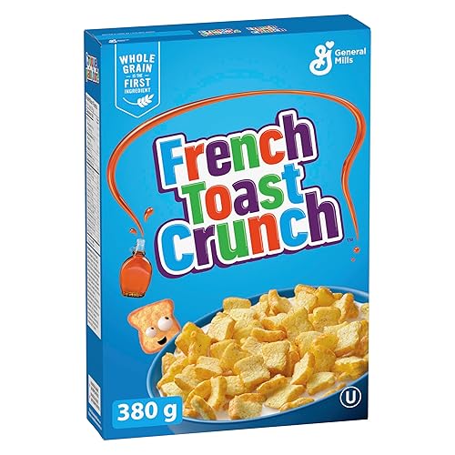 General Mills CINNAMON TOAST CRUNCH French Toast Crunch Cereal Box, Bursting with Syrup and Cinnamon Taste, 380 Grams Cereal Package