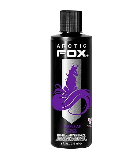 ARCTIC FOX Vegan and Cruelty-Free Semi-Permanent Hair Color Dye (8 Fl Oz, PURPLE AF) - PURPLE AF - 8 Fl Oz (Pack of 1)