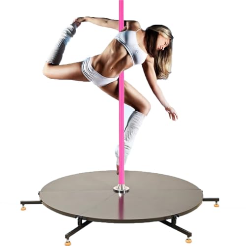 HamoM Dance Pole Static Rotating Movable Dance Pole Stage, 45mm Detachable Fitness Club Party Bar Dance Club Kit with Tools - 3.1m/10.17ft - Pink